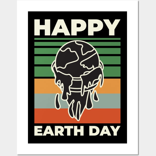 Vintage Happy Earth Day Wall Art by crissbahari